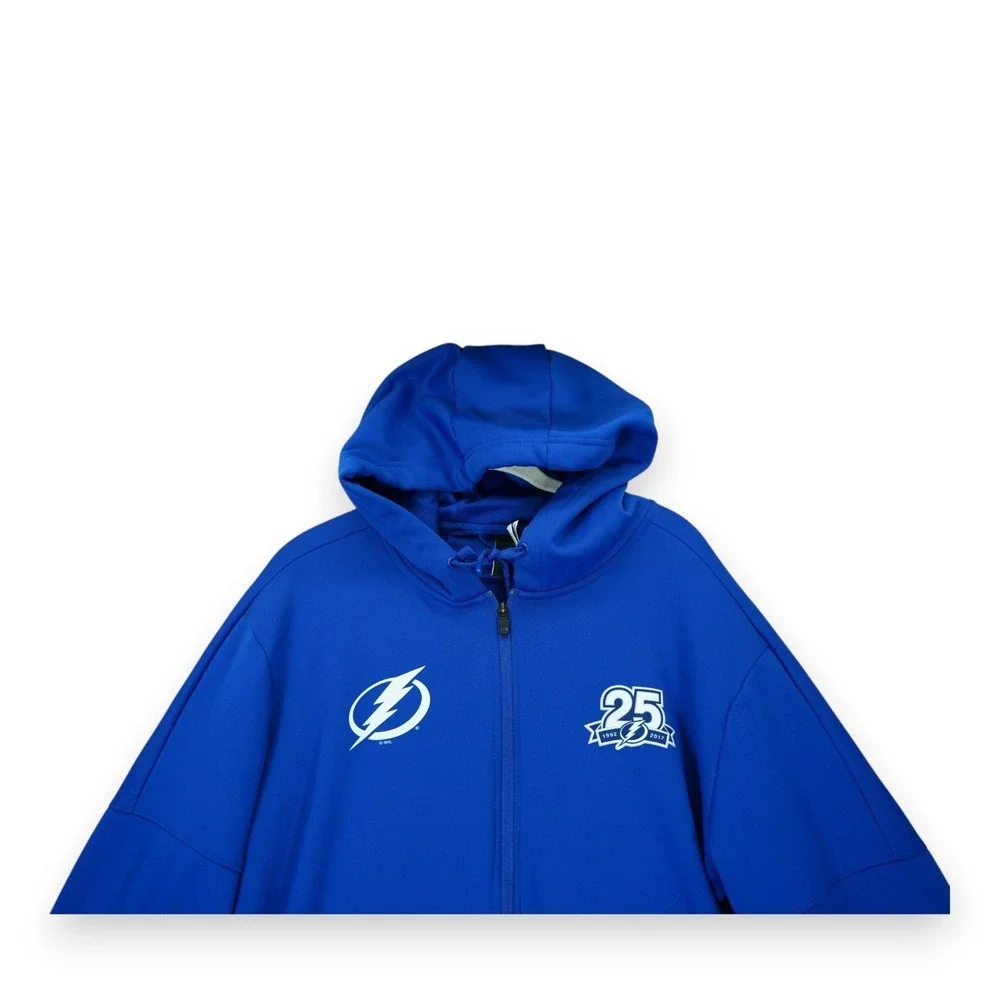 Tampa Bay Lightning Hoodie Sweatshirt‎ Mens XL Blue NHL Hockey Adidas Full Zip